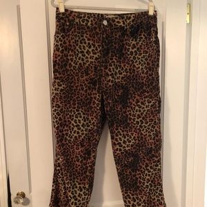 Velvet leopard pants
